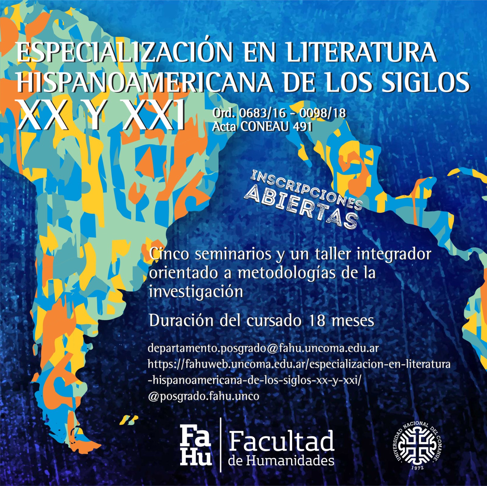 Especialización En Literatura Hispanoamericana Facultad De Humanidades